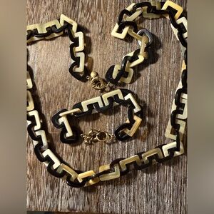 J Crew Lucite Link Necklace & Bracelet Set